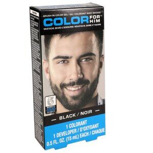 Color For Him 5 Minute Brush In Dye Mustache, Beard & Sideburns - BLACK